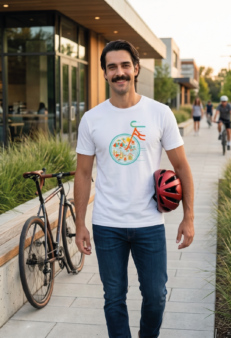 Print T-Shirt Bike Travel