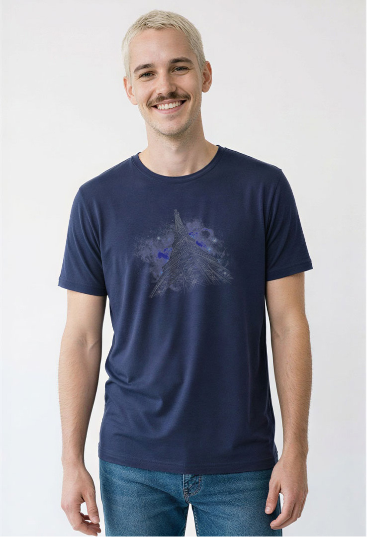 Print T-Shirt Eiffel Tower Night