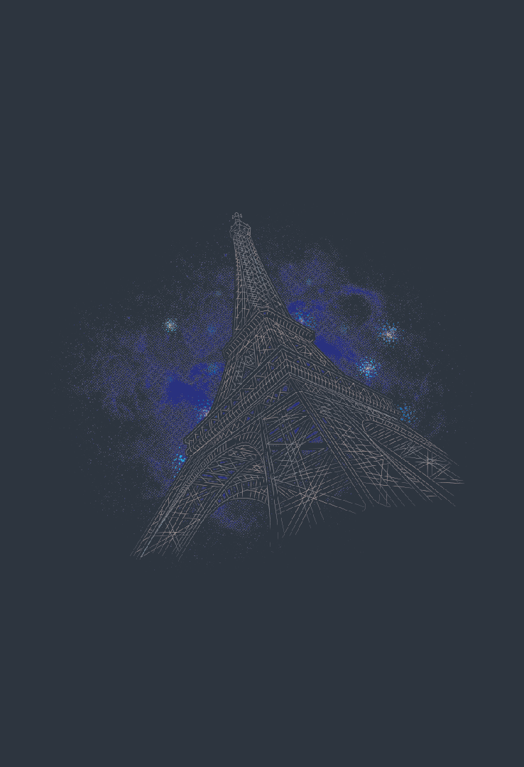 Print T-Shirt Eiffel Tower Night