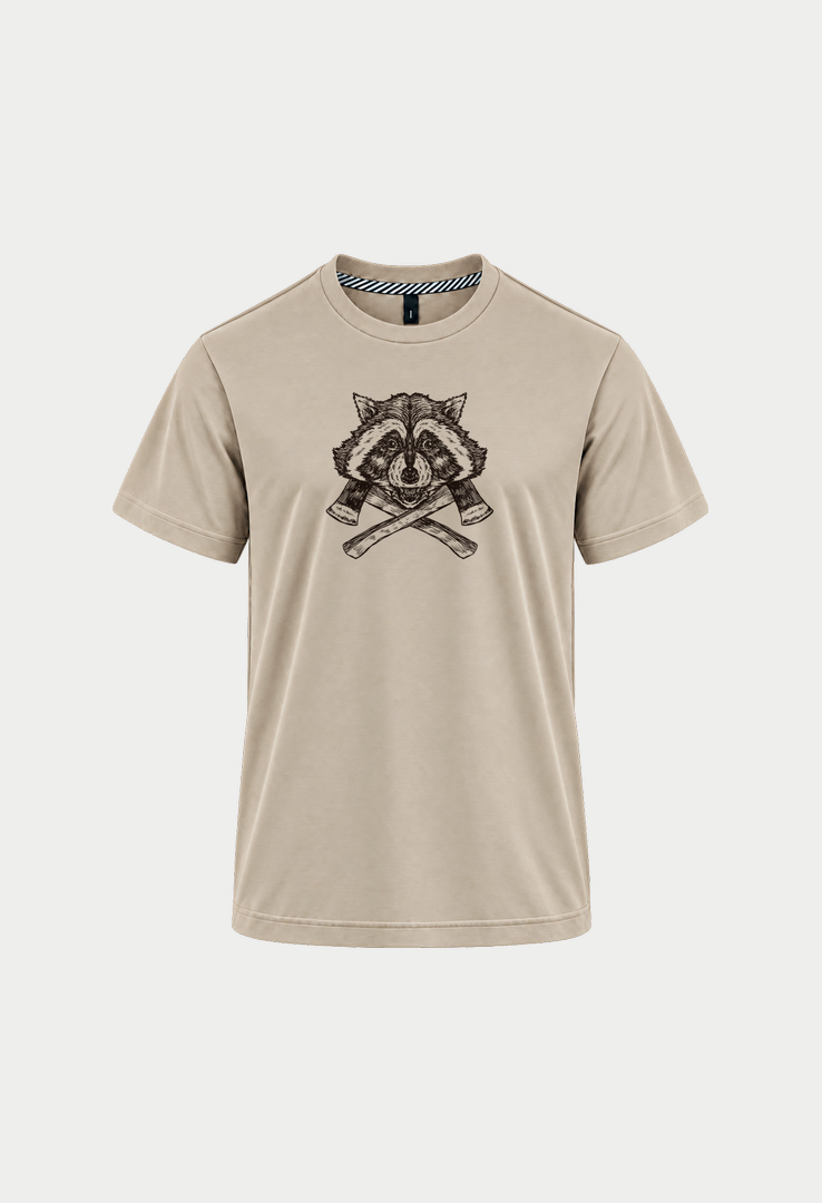 Print T-Shirt Lumber Racoon