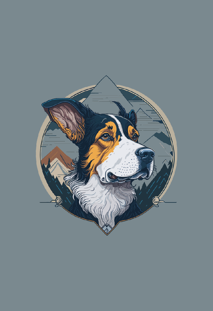 Print-T-Shirt Mountain Dog aus Modal und Baumwolle