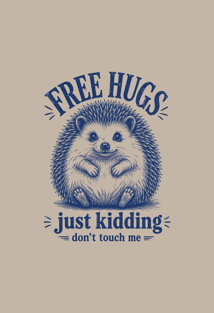 Print-T-Shirt Free Hugs aus Modal und Baumwolle