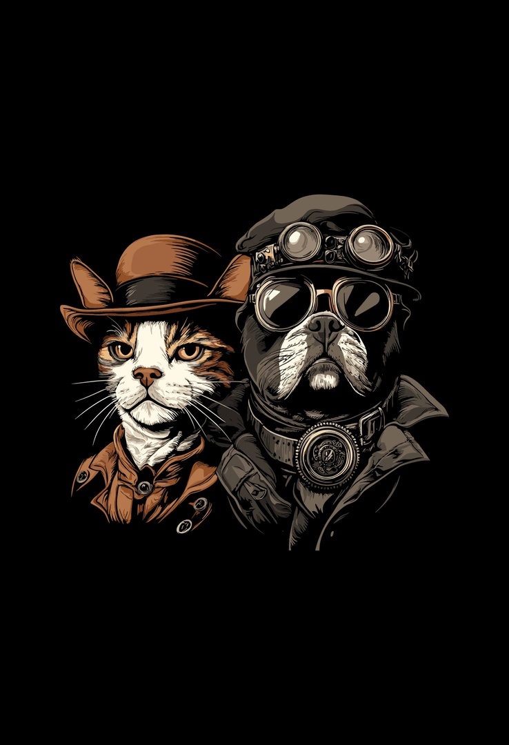 Print-T-Shirt Fur & Steam aus Modal und Baumwolle