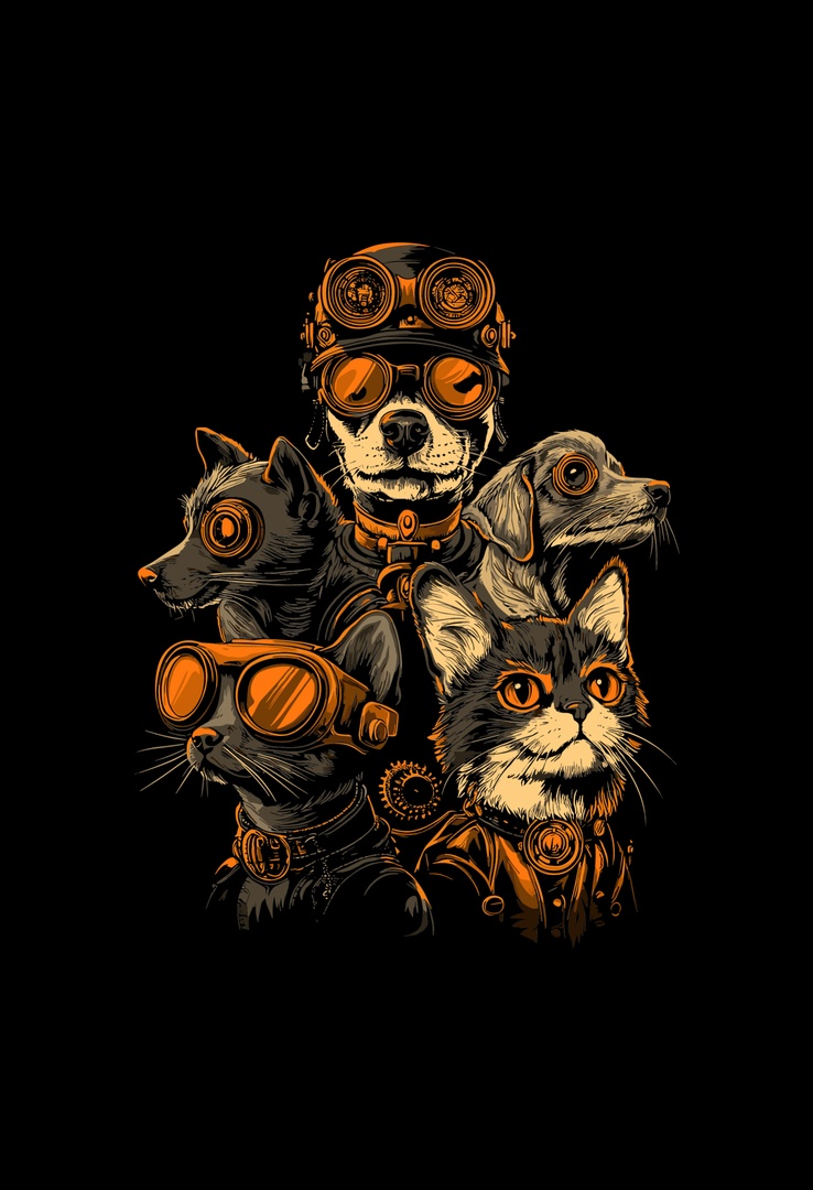Print-T-Shirt Purrfection Gang aus Modal und Baumwolle