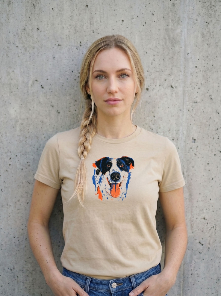 Print-Shirt „ Dog Smile“ aus Modal und Baumwolle