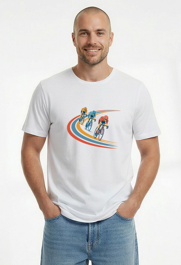 Print-T-Shirt CHASE THE LINE aus Modal und Baumwolle