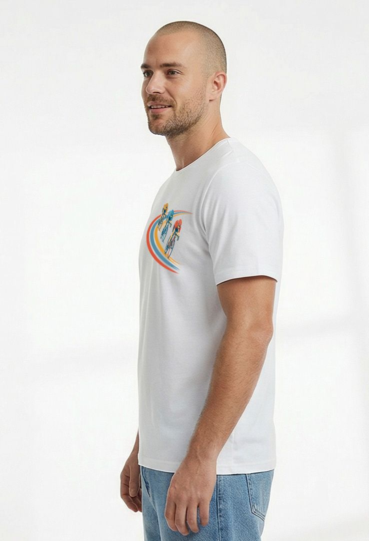 Print-T-Shirt CHASE THE LINE aus Modal und Baumwolle