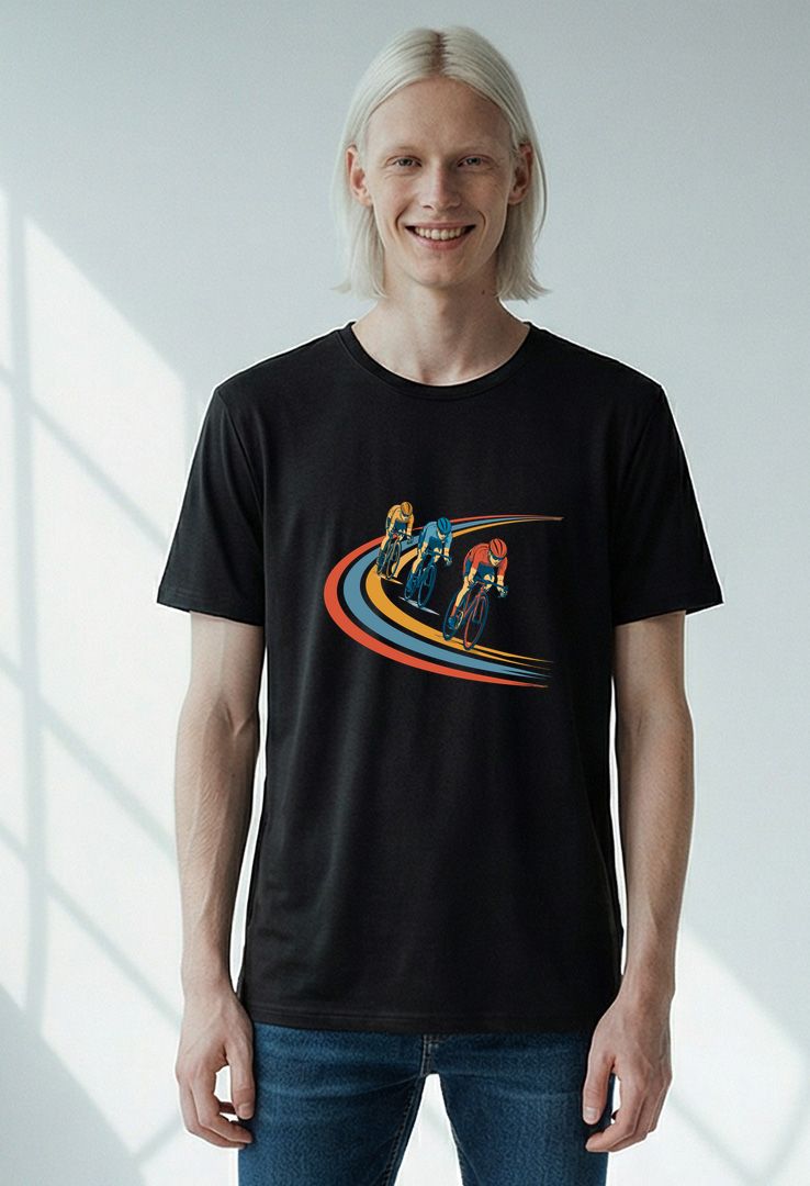 Print-T-Shirt CHASE THE LINE aus Modal und Baumwolle