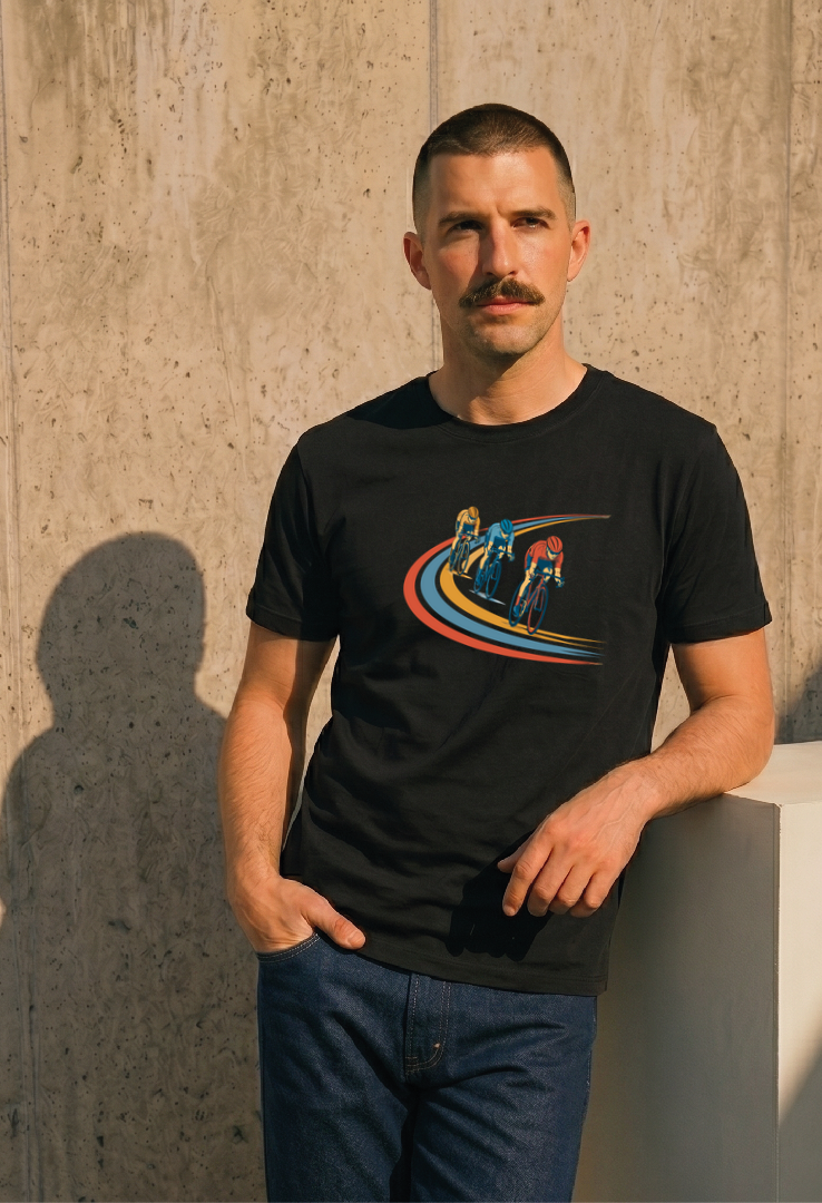 Print-T-Shirt CHASE THE LINE aus Modal und Baumwolle