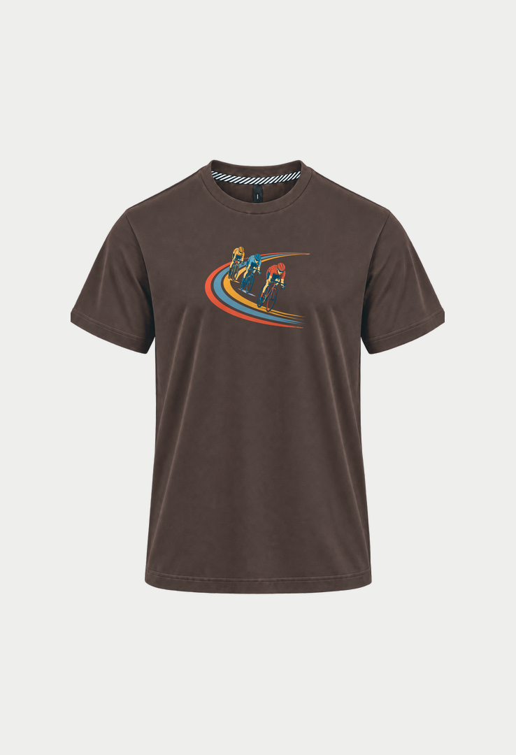 Print-T-Shirt CHASE THE LINE aus Modal und Baumwolle