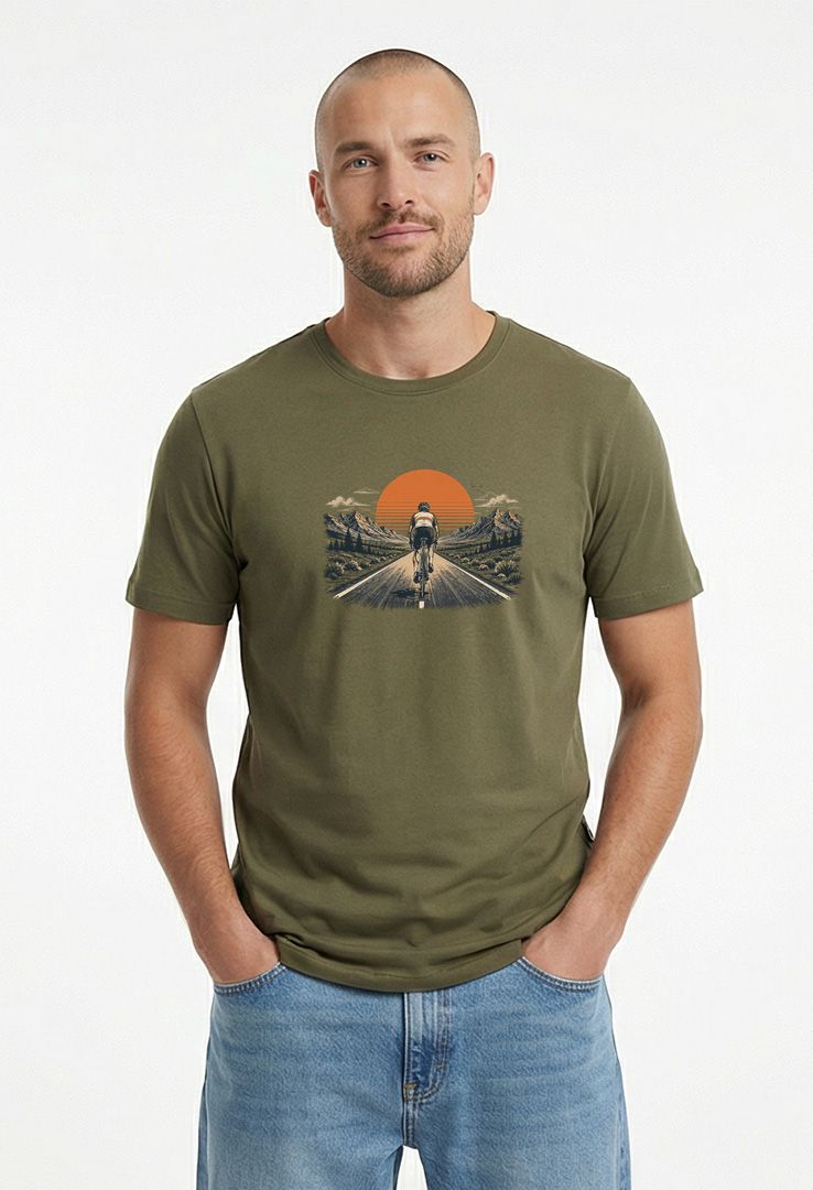 Print-T-Shirt Two Wheels Forever aus Modal und Baumwolle