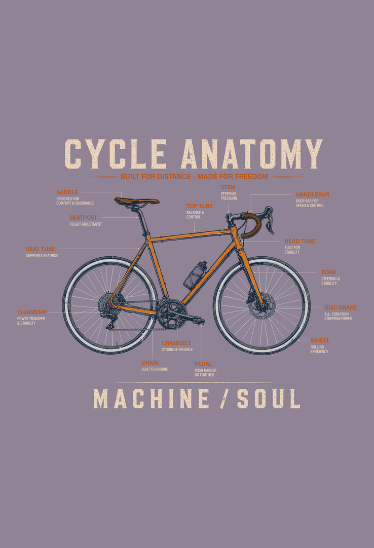 Print-T-Shirt Cycle Anatomy aus Modal und Baumwolle