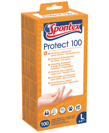 Spontex Protect 100 Einmalhandschuhe im 100er Spender Größe M (7)
