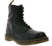 Dr. Martens 1460 Echtleder-Stiefel komfortable Schnür-Schuhe mit gelben Nähten 13512006 Schwarz