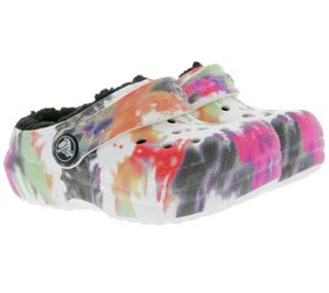 chaussures crocs classiques doublées tie-dye pour enfants sabots doublés avec double crocs confort coloré