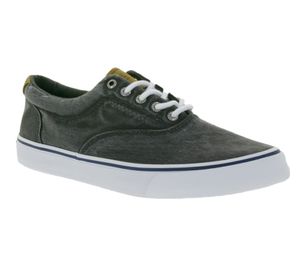 SPERRY Bahama Striper II Cvo Herren Canvas-Sneaker mit Wave-Siping-Technologie STS22513 Washed Schwarz