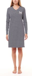 MEXX déshabillé rayé chemise de nuit pour femme en pur coton ZN2412016W bleu/blanc