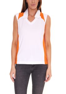 Chemise sous les bras pour femme PGA TOUR avec col chemise chemise de sport avec CoolFit 3508933 blanc-orange