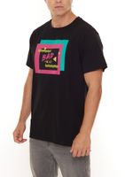 BAD+MAD Berlin Tee men s cotton T-shirt with colorful front print crew neck shirt BMTR002 black