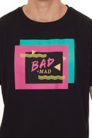 BAD+MAD Berlin Tee men s cotton T-shirt with colorful front print crew neck shirt BMTR002 black