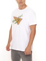 BAD+MAD Rio Tee Chemise à manches courtes pour hommes avec grand imprimé sur le devant T-shirt en coton BMTR005 Blanc