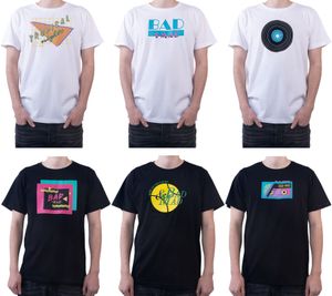 BAD+MAD Tokio Tee T-shirt en coton pour homme avec divers imprimés chemise à col rond BMTR00X en noir ou blanc