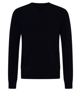 KKS STUDIOS Pull col V pour homme en pur cachemire KK2350 26034 Marine