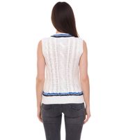 Tom Tailor Cable women s sweater vest with cable knit 19092600 wool white