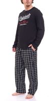 Conjunto de pijama de hombre AM Legend Pijama de 2 piezas de cuadros o liso IAN MPJ 23 negro, marino, gris en diferentes modelos