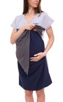 nine 9 months women's maternity dress asymmetrical pregnancy dress 32879759 grey/blue