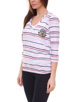 TOM TAILOR Conjunto de camiseta camisa de verano para mujer y top de algodón 34300140 blanco/azul/rojo