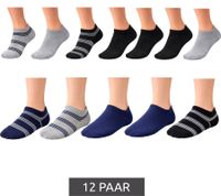 12 paia di calze di cotone stile TRUE con cintura comoda, calze sostenibili per tutti i giorni con diversi modelli nero/grigio/blu