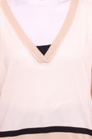 bruno banani Damen Pullunder mit nachhaltiger Viskose Color-Blocking 10298354 Beige/Schwarz