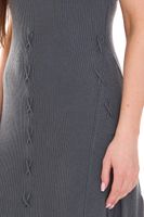 melrose women s knitted dress, fashionable short-sleeved dress with chic lacing 38520945 dark grey