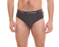 Kappa Herren Slip mit Baumwoll-Stretch Unterwäsche mit Logobund Unterhose 711167 Schwarz, Blau oder Grau