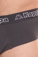 Kappa Herren Slip mit Baumwoll-Stretch Unterwäsche mit Logobund Unterhose 711167 Schwarz, Blau oder Grau