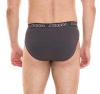 Kappa Herren Slip mit Baumwoll-Stretch Unterwäsche mit Logobund Unterhose 711167 Schwarz, Blau oder Grau