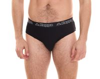 Kappa Herren Slip mit Baumwoll-Stretch Unterwäsche mit Logobund Unterhose 711167 Schwarz, Blau oder Grau