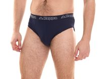 Kappa Herren Slip mit Baumwoll-Stretch Unterwäsche mit Logobund Unterhose 711167 Schwarz, Blau oder Grau