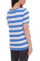 DELMAO women s T-shirt striped crew neck shirt 63058126 blue/white