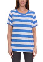 DELMAO women s T-shirt striped crew neck shirt 63058126 blue/white