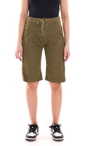 PLEASE Damen Stoff-Shorts kurze Hose mit Bindeband Bermuda 45331929 Khaki