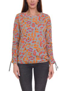 BOYSEN S chemise imprimée femme avec chemisier à manches longues imprimé all-over 39077013 gris/orange