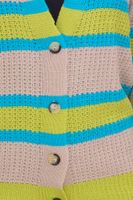 Aniston CASUAL Damen Strick-Jacke Cardigan mit Knopf-Verschluss 85595338 Beige/Blau/Grün