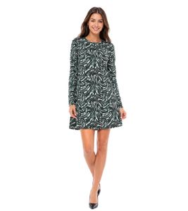 Aniston SELECTED miniabito donna con stampa all over a maniche lunghe 88938605 nero/verde/beige