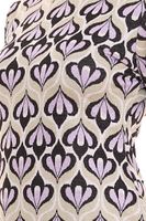 Aniston CASUAL women s midi dress with all-over print long-sleeved dress with cut-out back 86478136 Green/Purple
