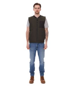 11 PROJECT PURlle gilet imbottito da uomo con trapuntatura gilet outdoor 20715253 ME 190509 verde scuro
