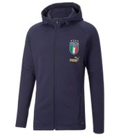 PUMA FIGC Coach Chaqueta deportiva para hombre Chaqueta de entrenamiento Italia Fanwear 767108 13 Azul oscuro
