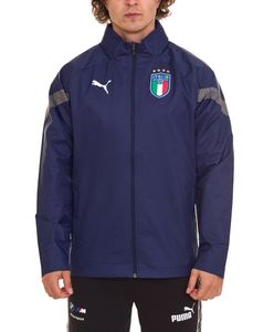 PUMA Italy 2022 Men s Track Jacket with Hidden Hood All-Weather Jacket 767068 04 Blue