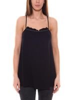 melrose Damen Top mit Nietenbesatz Spaghetti-Träger Top 32530531 Schwarz